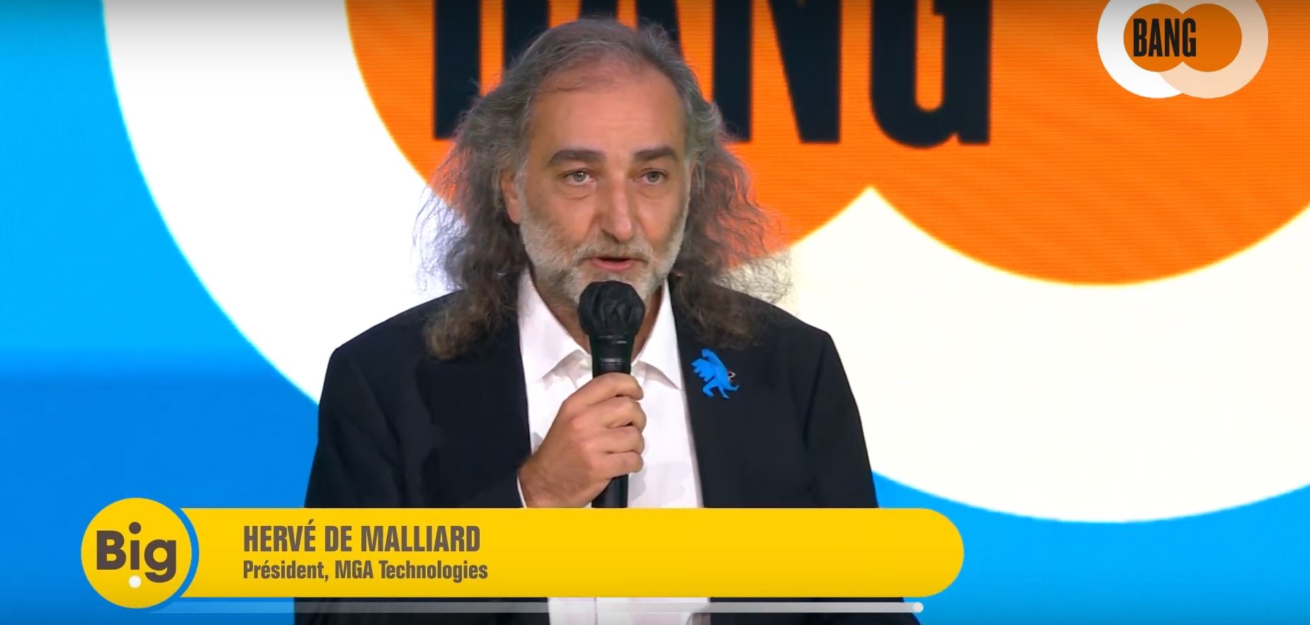 Hervé de Malliard, PDG de MGA Technologies, sur la scène du BIG 2020